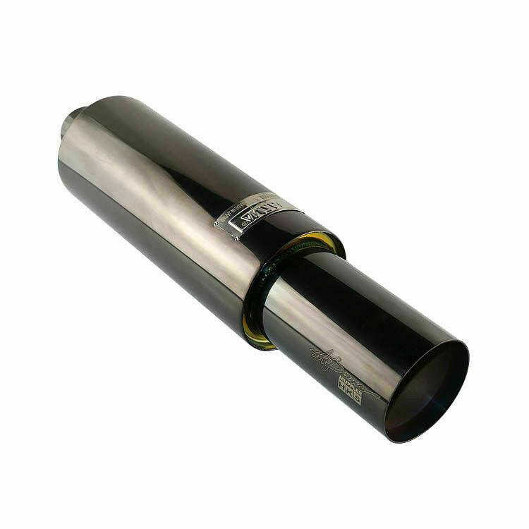 2.5 ID Burned Black Straight Flow Racing Exhaust Muffler Tip 4inch OD Singel