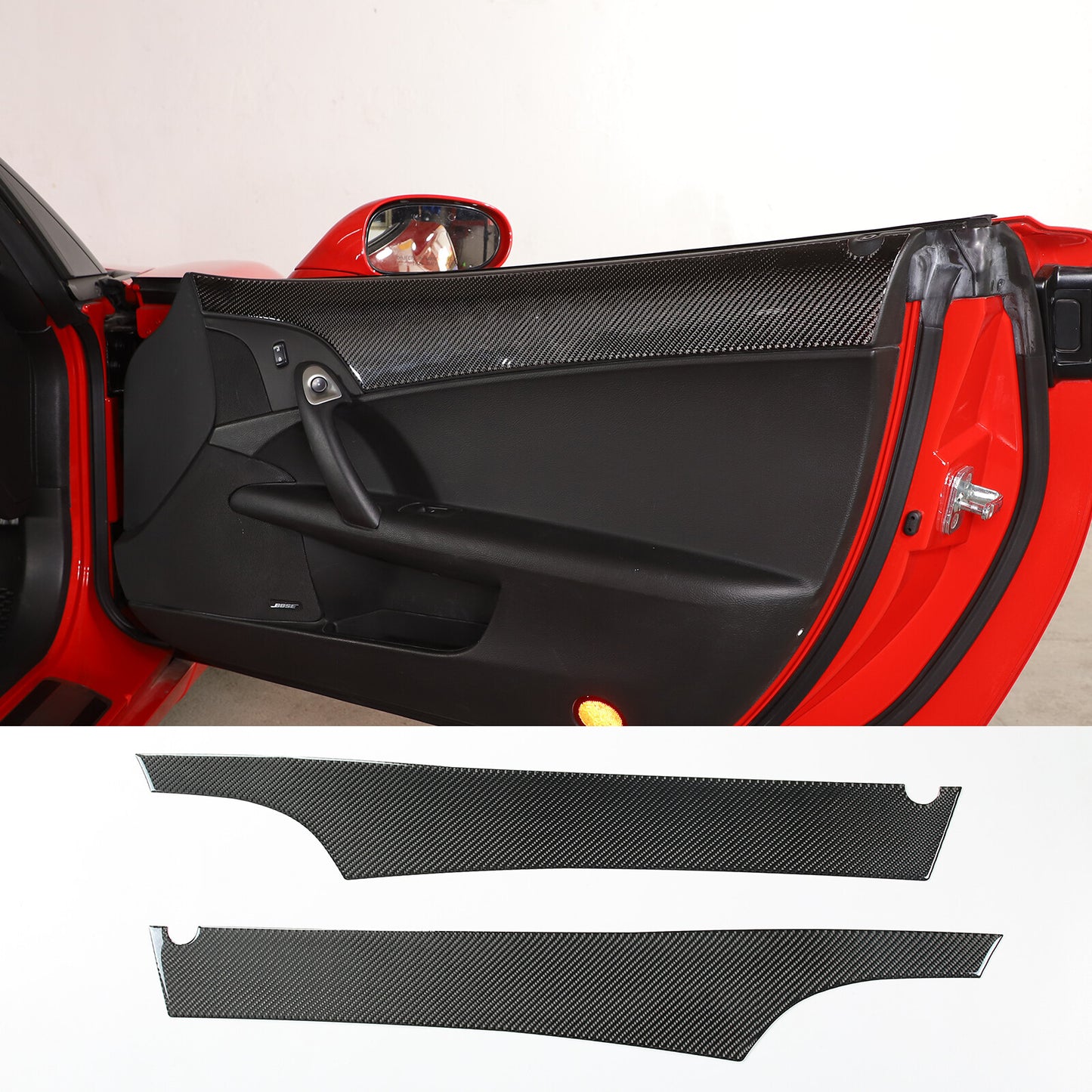 2PCS Car Steering Wheel Booster Anti-Slip Cover Carbon Fiber Blue Accessories- v