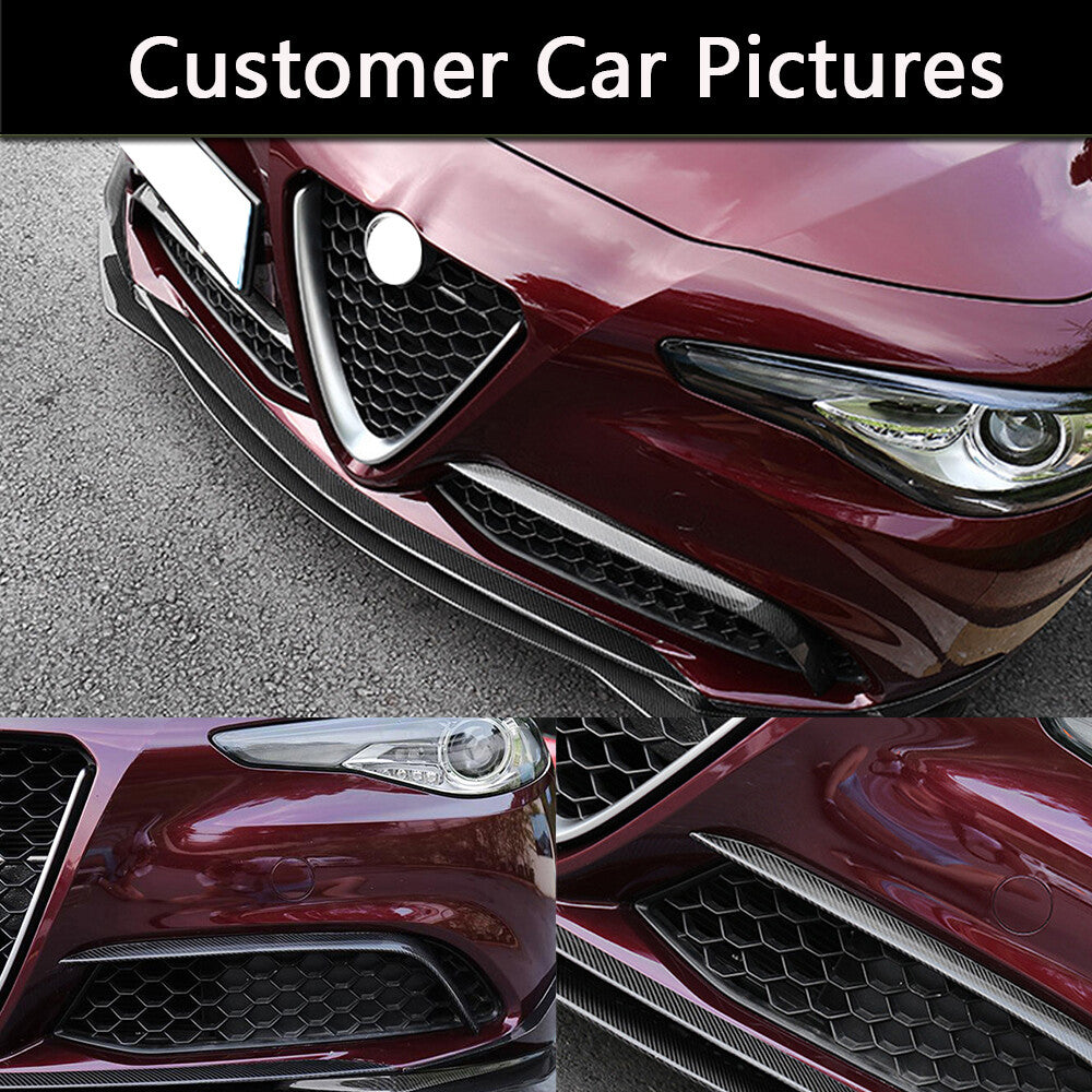 Fits for Alfa Romeo Giulia Base 2015UP Carbon Fiber Front Fog Light Fins Cover Trim
