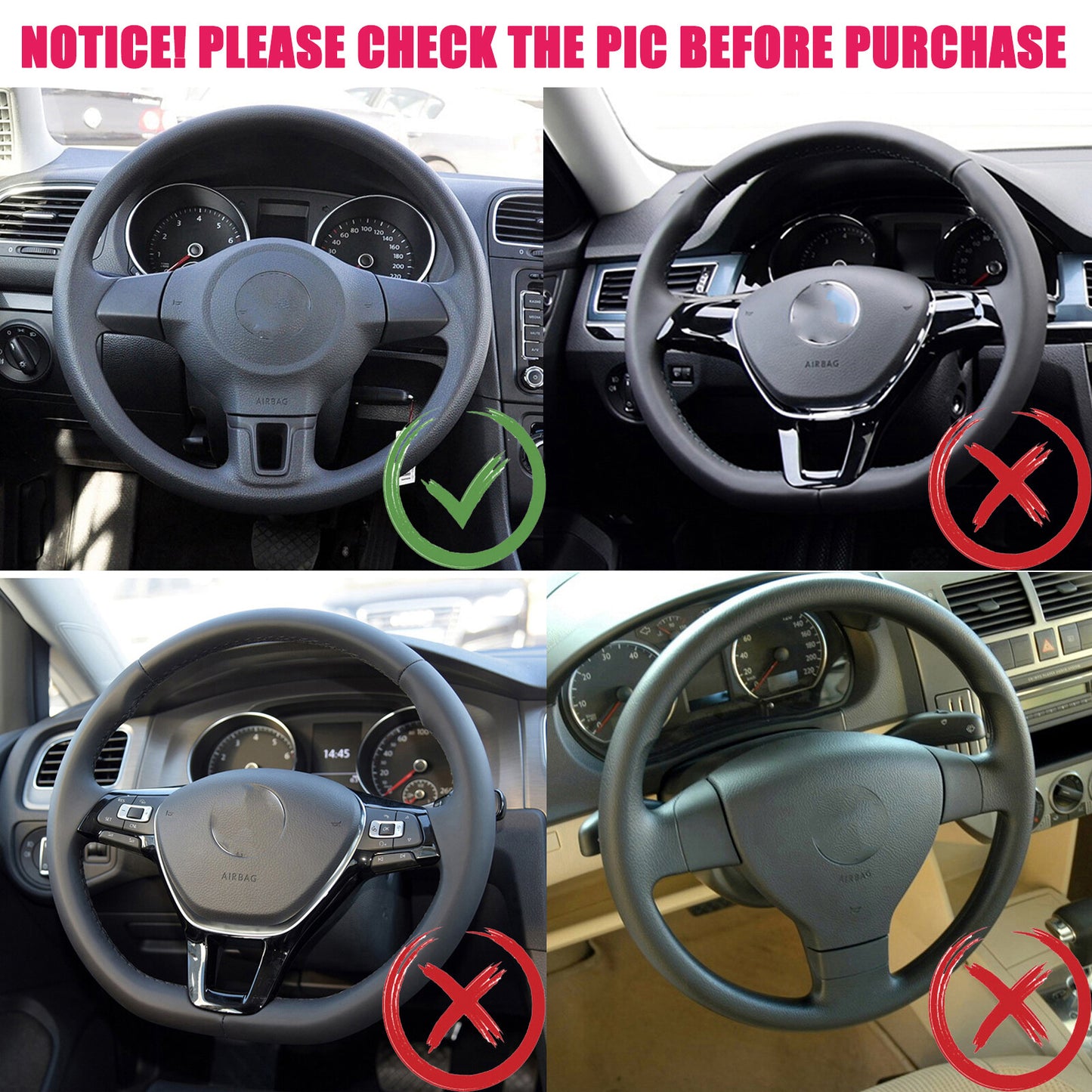 Chrome Steering Wheel Cover Trim for VW for Jetta for Golf MK6 Polo for Bora Car Accessories Q
