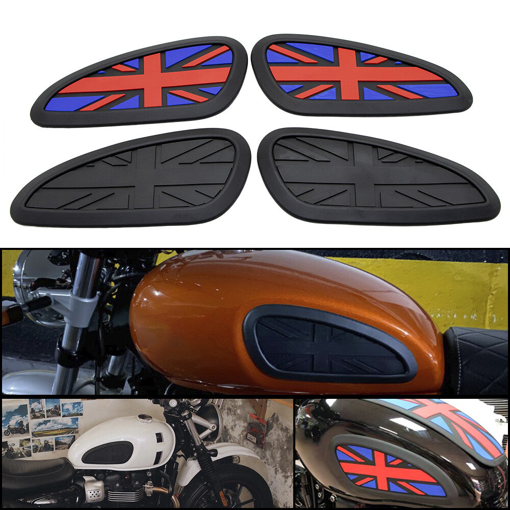 Retro Gas Fuel Tank Rubber Sticker Protector Sheath Knee Decal the Union Jack Q