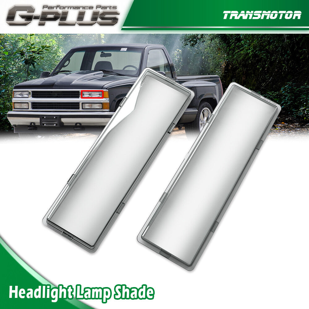 Replacement headlight lens for 1994-1998 for GMC C/K for Sierra (left smoke + right smoke)