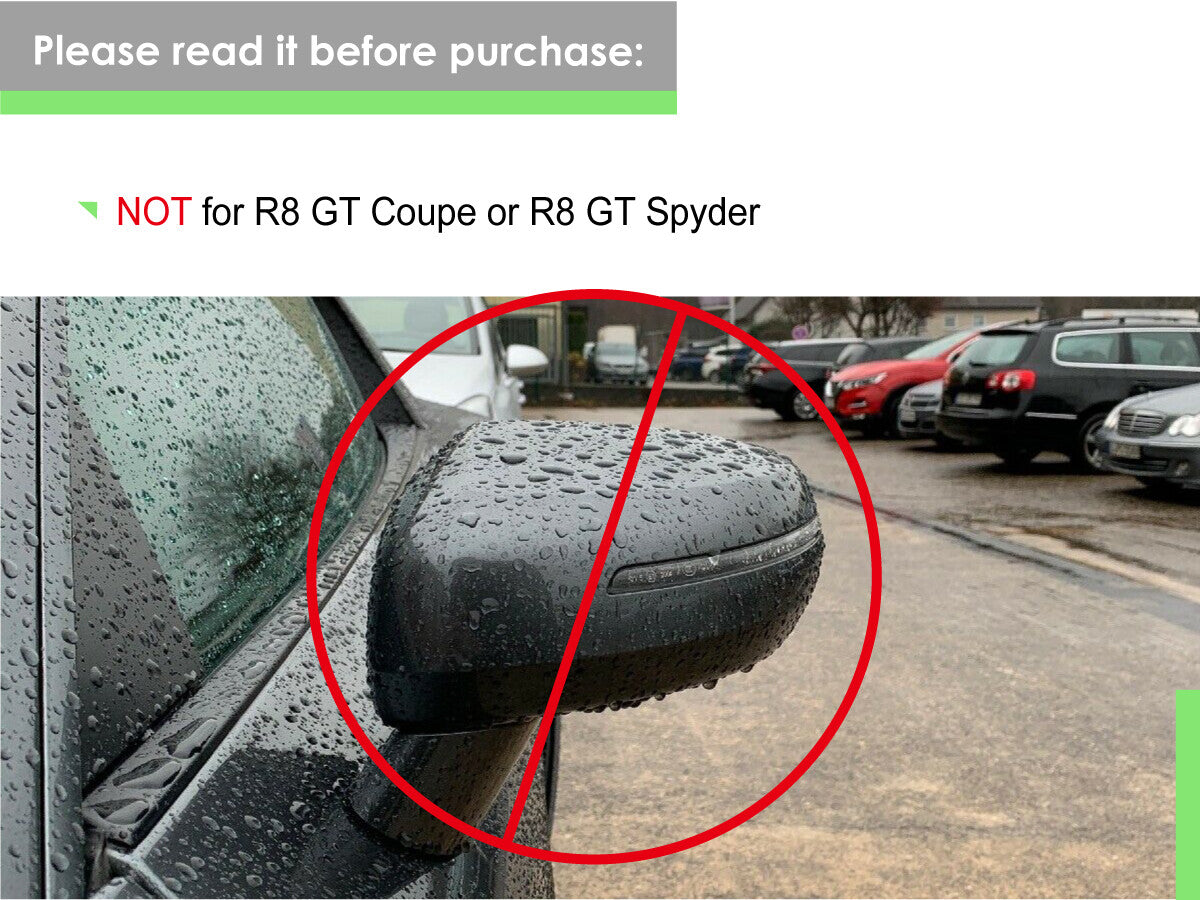 for Audi TT TTS MK2 8J 2007-2014 TTRS R8 Side Mirror Cover Caps Glossy Black Q