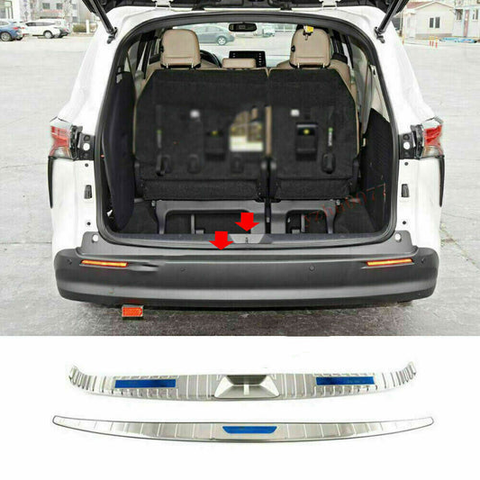 for Toyota for Sienna 21-24 Chrome Rear Bumper Protector Sill Plate Cover Safeguard