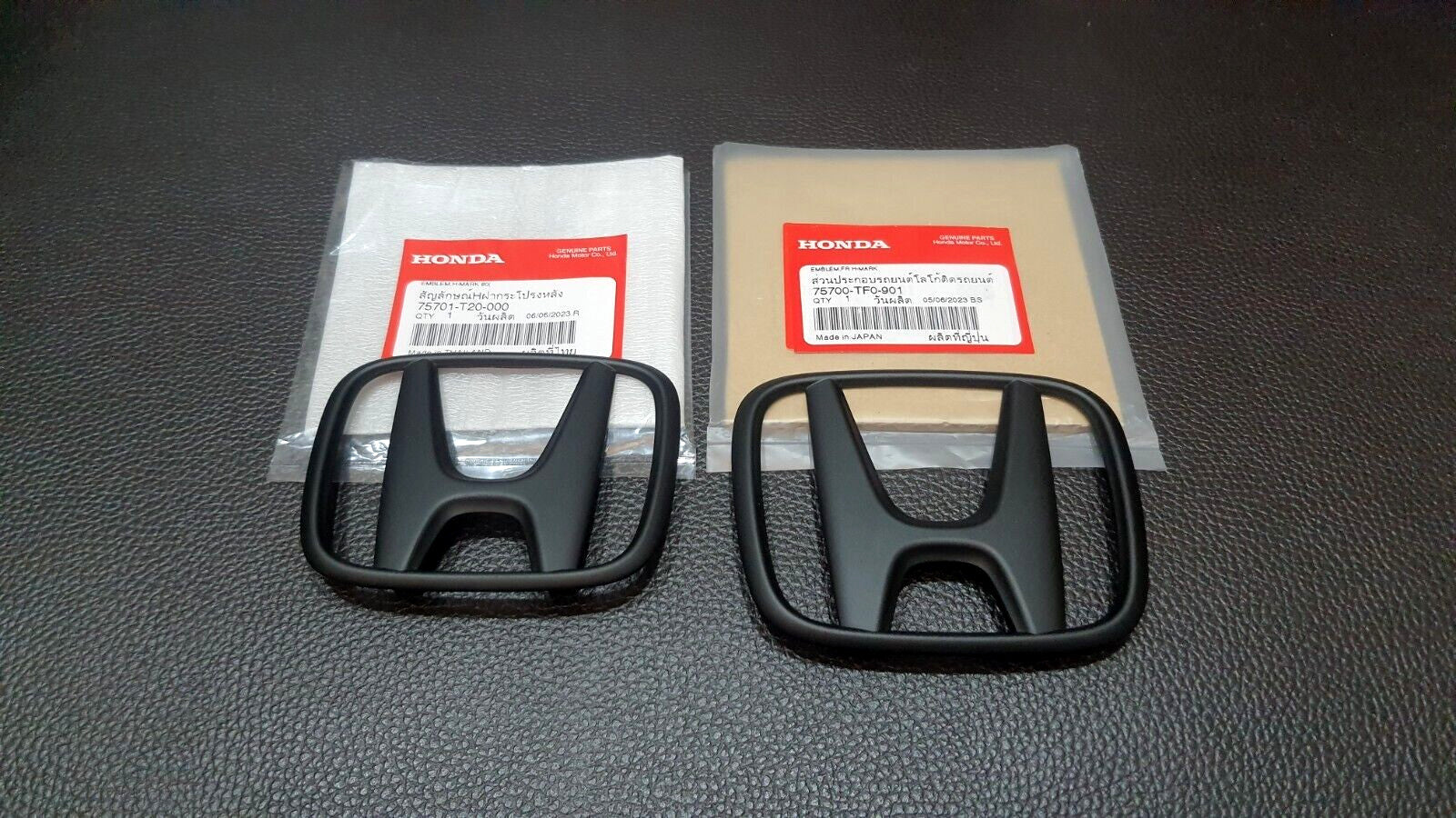1SET MATT BLACK BADGE H for CIVIC FE TURBO EMBLEM FOR REAR for HONDA for CIVIC FE 21-23