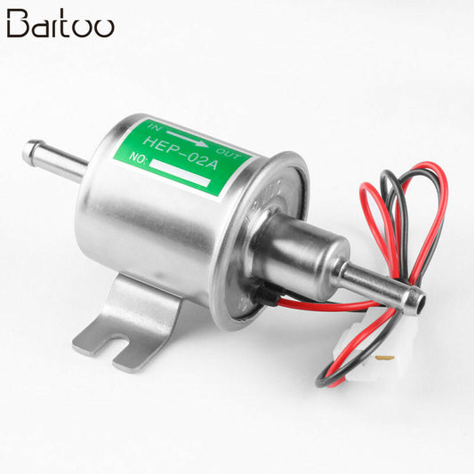 12V 2.5-4 PSI Silver Gas Diesel Inline Low Pressure Electric Fuel Pump HEP02A Q