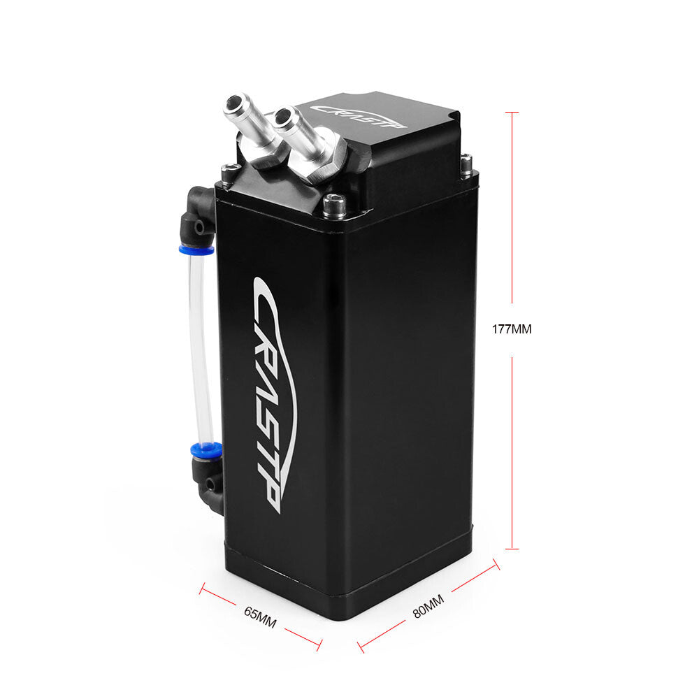Square Shape Engine Oil Catch Can Tank Reservoir Breather Fuel Tank Black