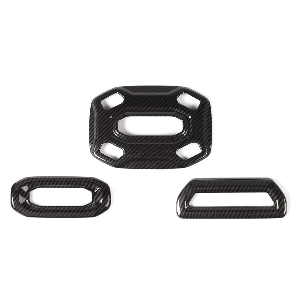 Carbon Fiber Roof Reading Lamp Light Decor Trim for Jeep for Wrangler JL 2018-2023