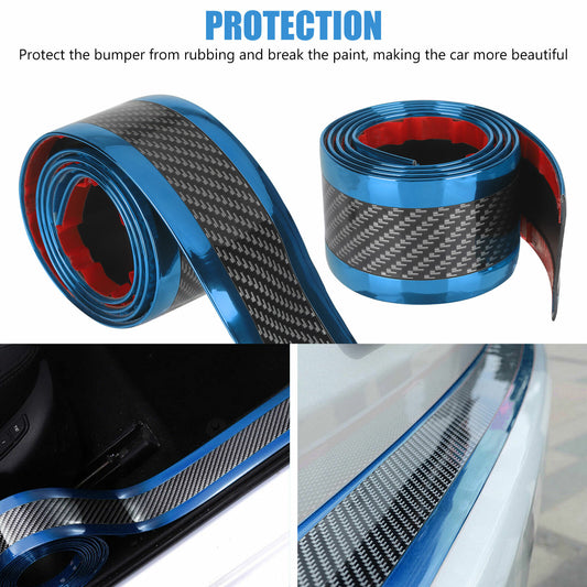 Car Door Carbon Fiber Protector Sill Scuff Cover Sticker Body Bumper Strip 39 in