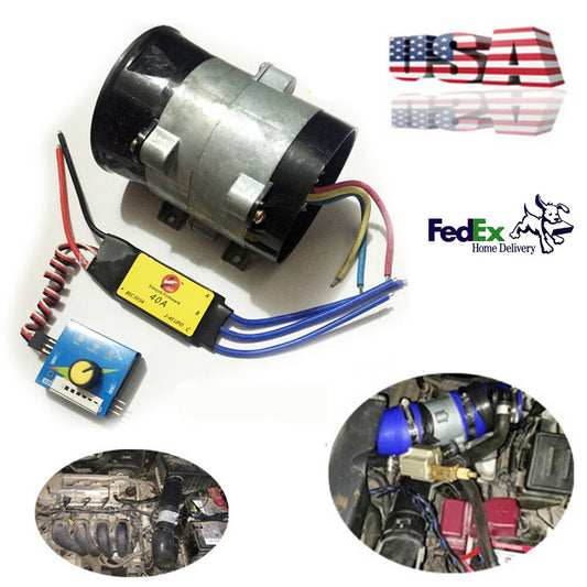 US Shipping Car Electric Turbine Power Turbo for Charger Tan Boost Air Intake Fan Q