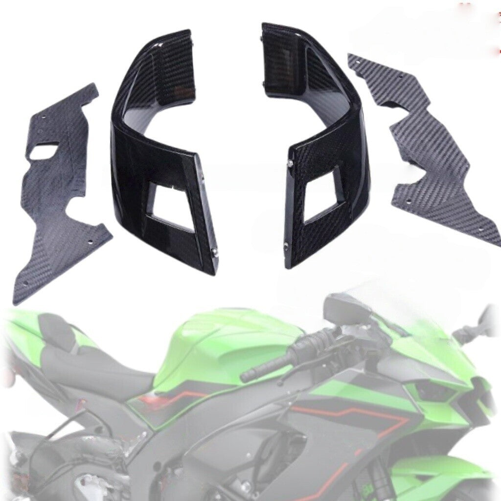 100% Carbon Fiber for Kawasaki ZX10R 2021-2024 Front Aerodynamic Spoiler Winglet