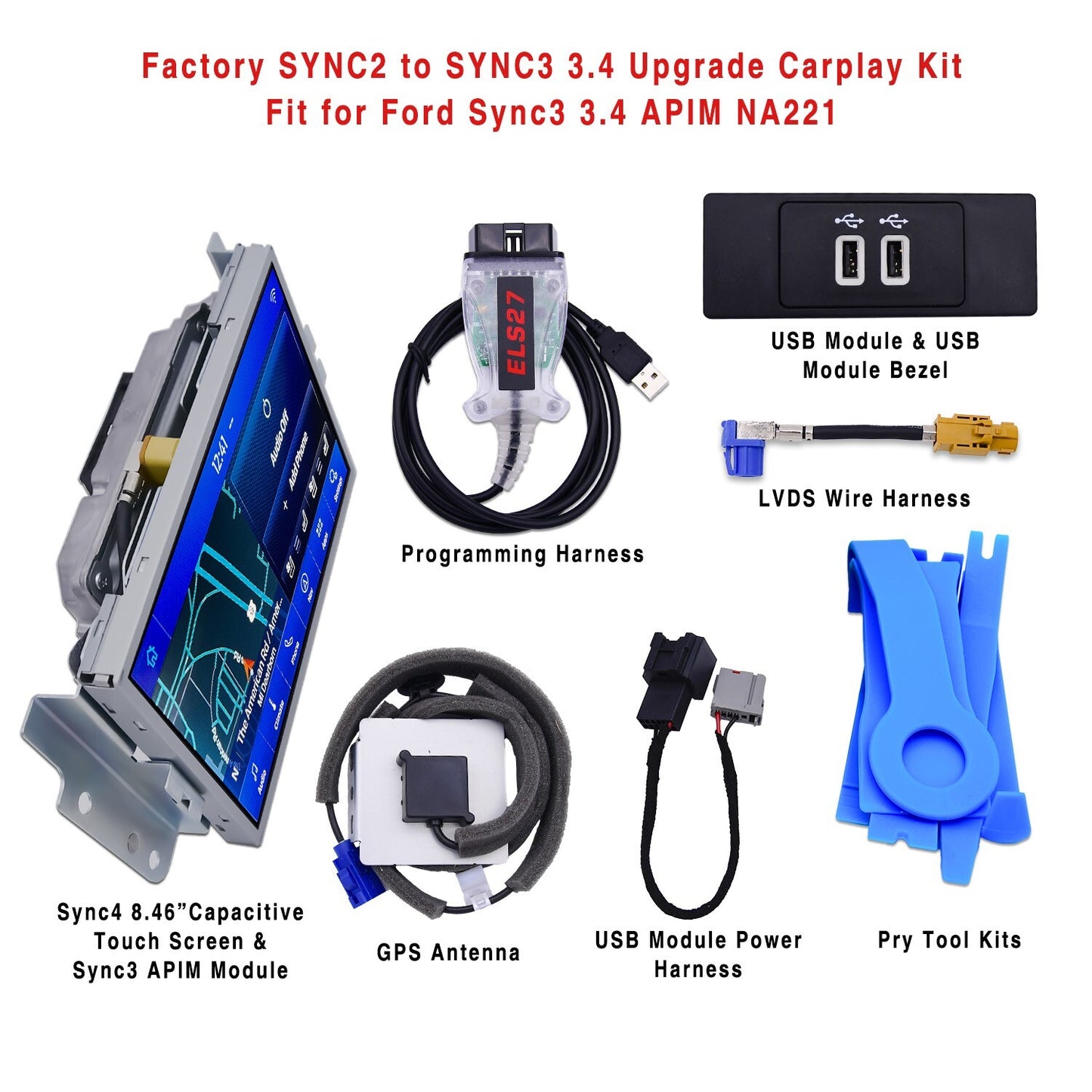 Factory SYNC 2 to SYNC 3 3.4 Upgrade Kit Fit for Ford Sync3 APIM Module Carplay