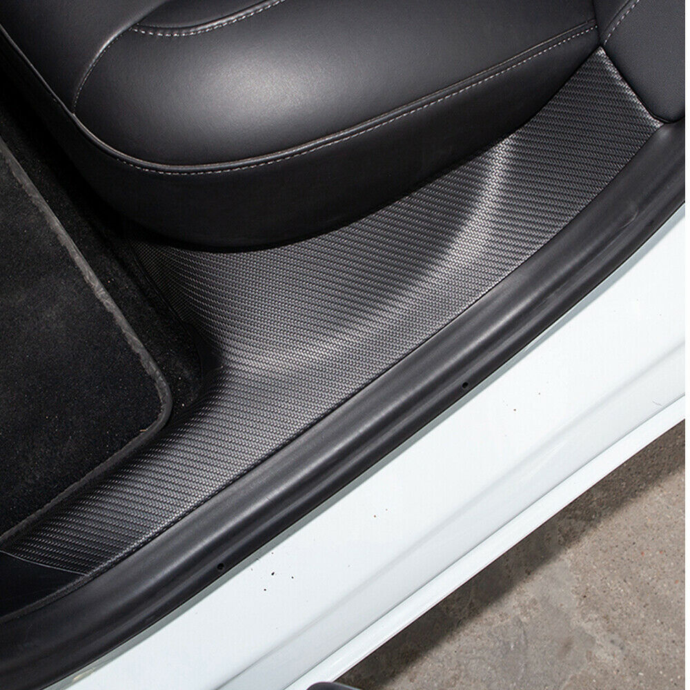 for Tesla Model 3 2017-2023 carbon PU Door Sill Guard Pedal Protector Cover Trim