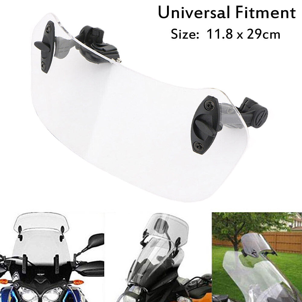 Motorcycle Universal Clip On Windshield Wind Screen Deflector Extension Spoiler Q