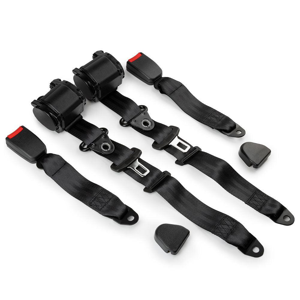 2-Piece Universal 3-Point Retractable Seatbelt for Jeep CJ YJ for Wrangler 1982-95 Q