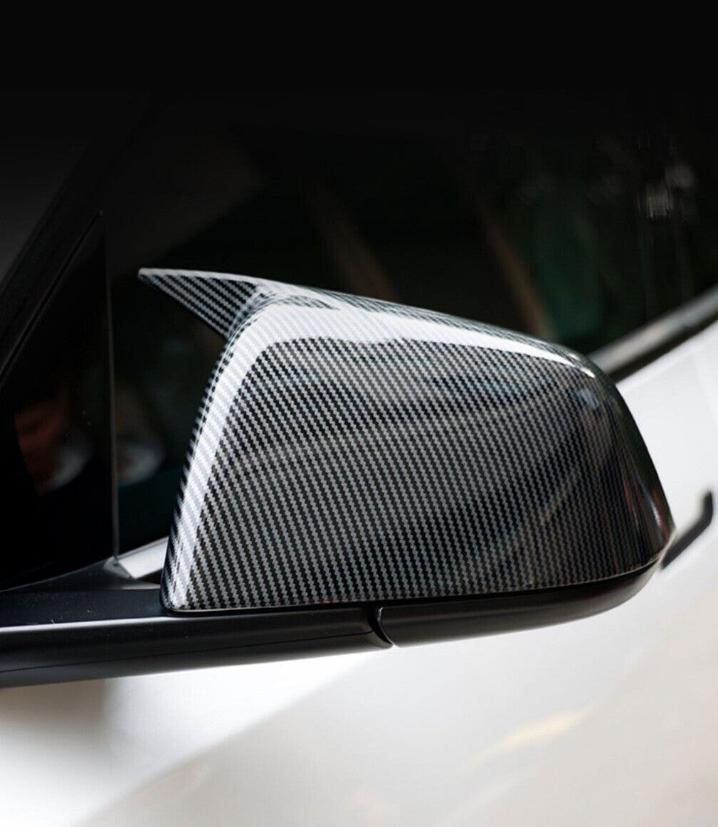 For 2023 for Tesla for Model Y Carbon Fiber Door Side View Mirror Cover Cap Accessories