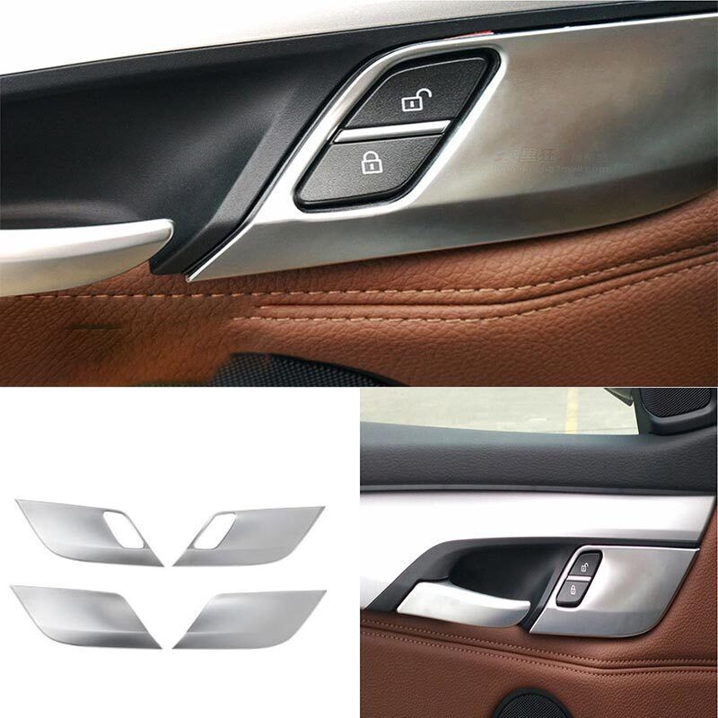 Cover Trim ABS Silver for BMW X5 X6 F15 F16 2014-2018 Inner Door Security Lock