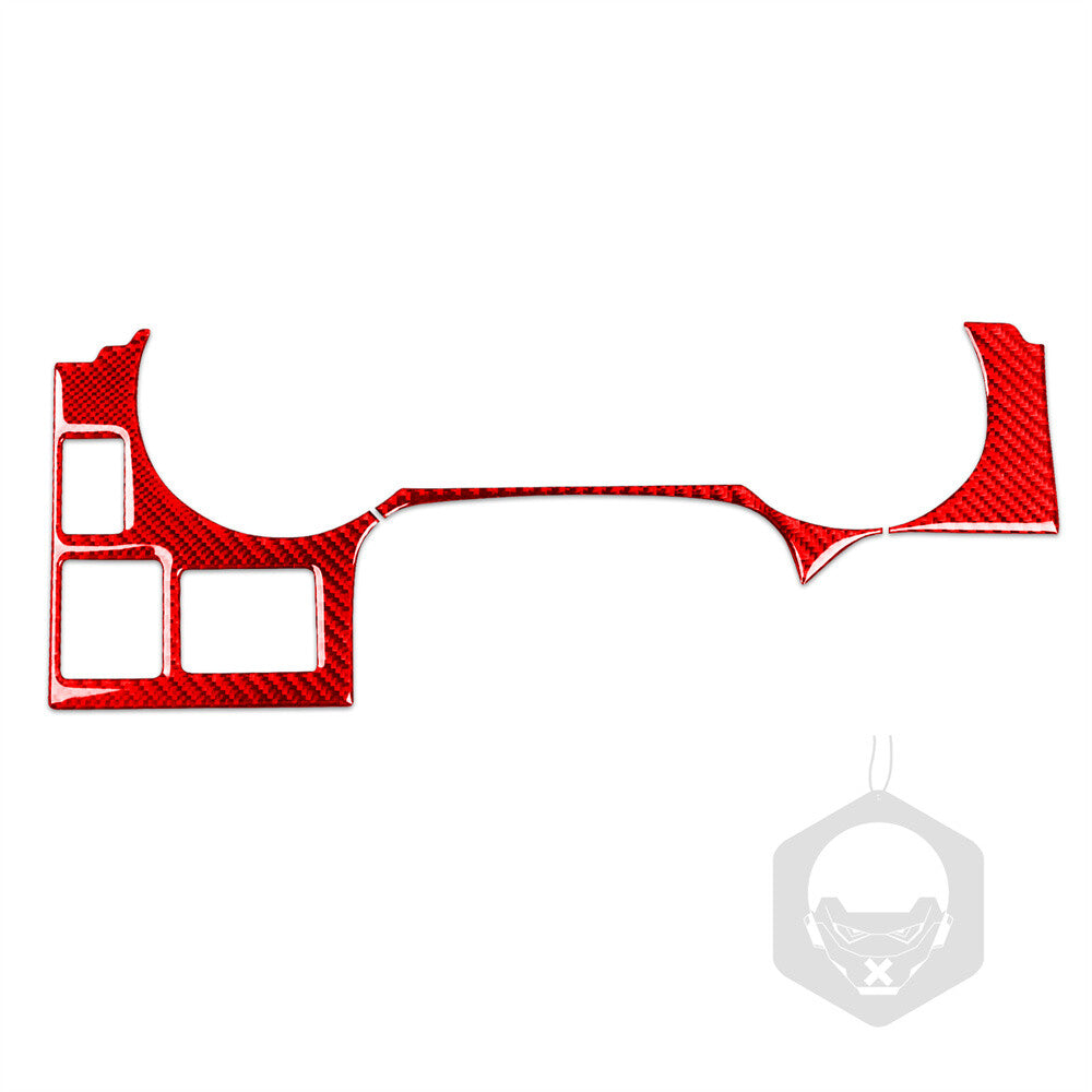 For Toyot@ FJ Cruiser 2007-21Red Carbon Fiber Dashboard Speedometer Lower Trim¡Á3