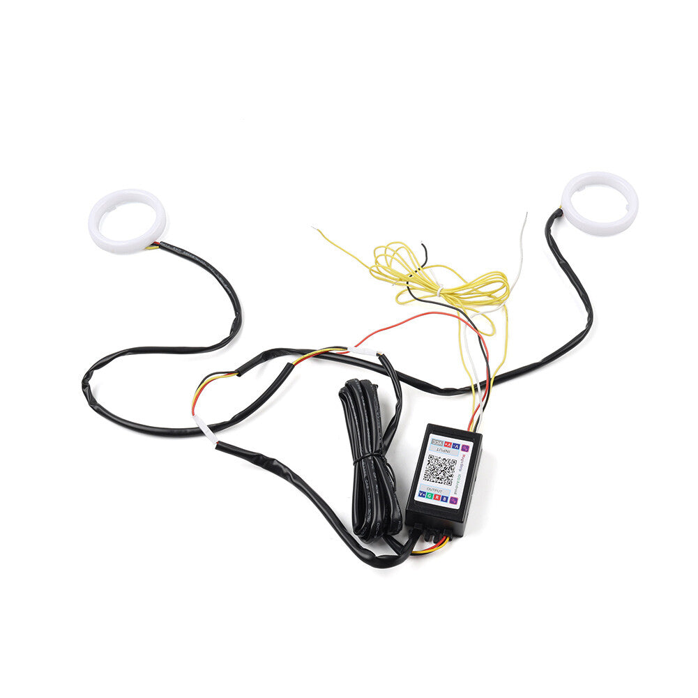 RGB Phone Control Angel Eye Lights Halo Rings Headlight DRL Retrofit