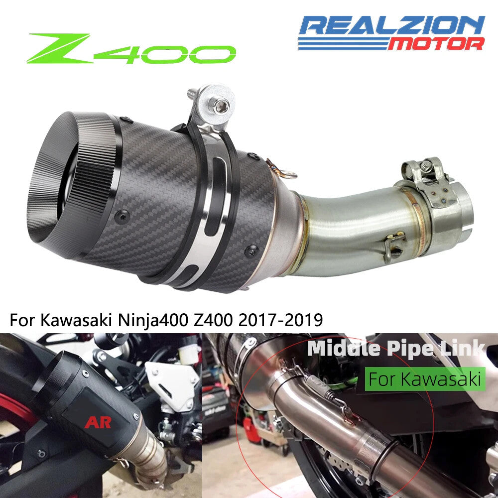 Slip-On System Full Set Link Pipe Middle Pipe for Kawasaki 400 Z400 2017-2019
