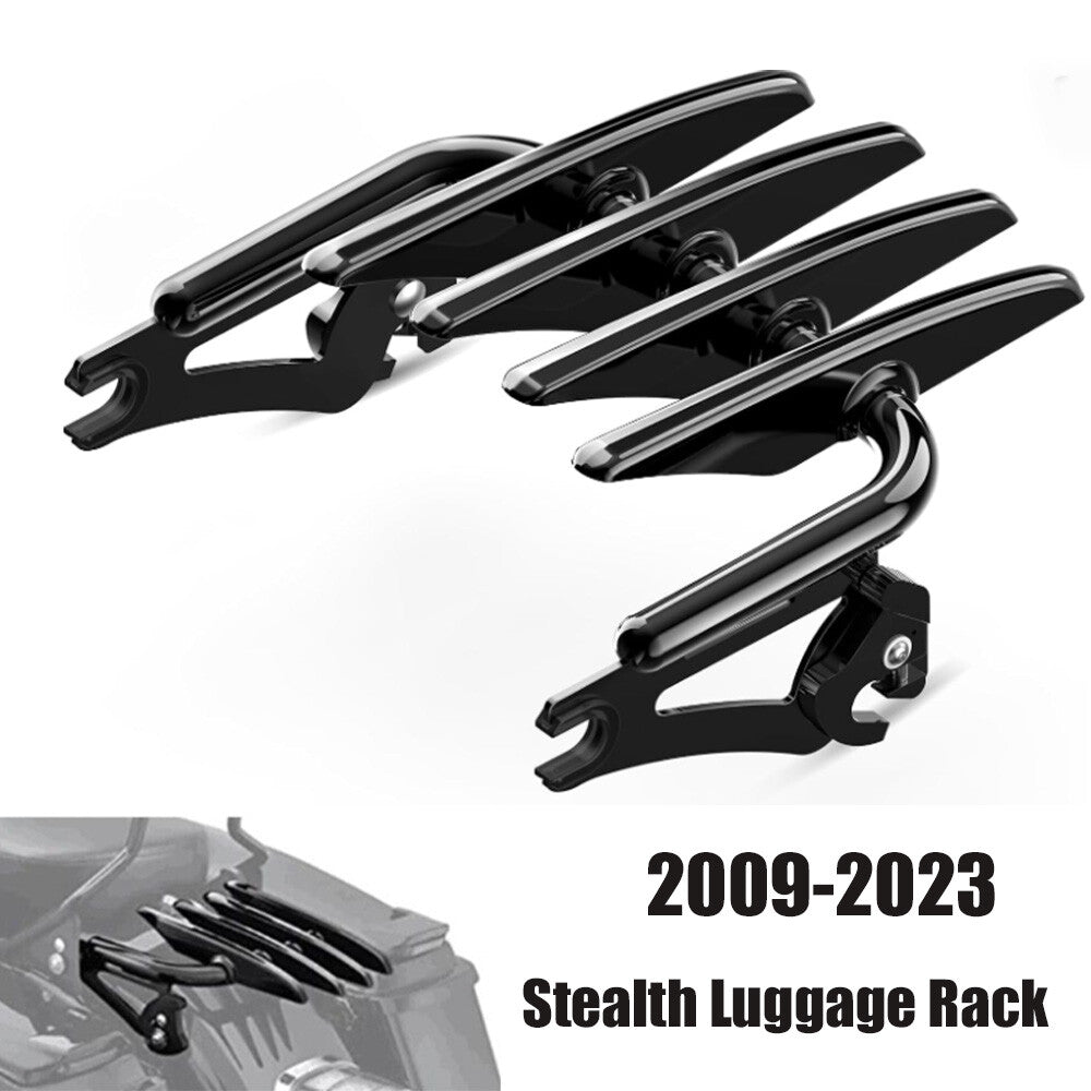 Black detachable concealed luggage rack for Harley CVO Touring Road Street Glide