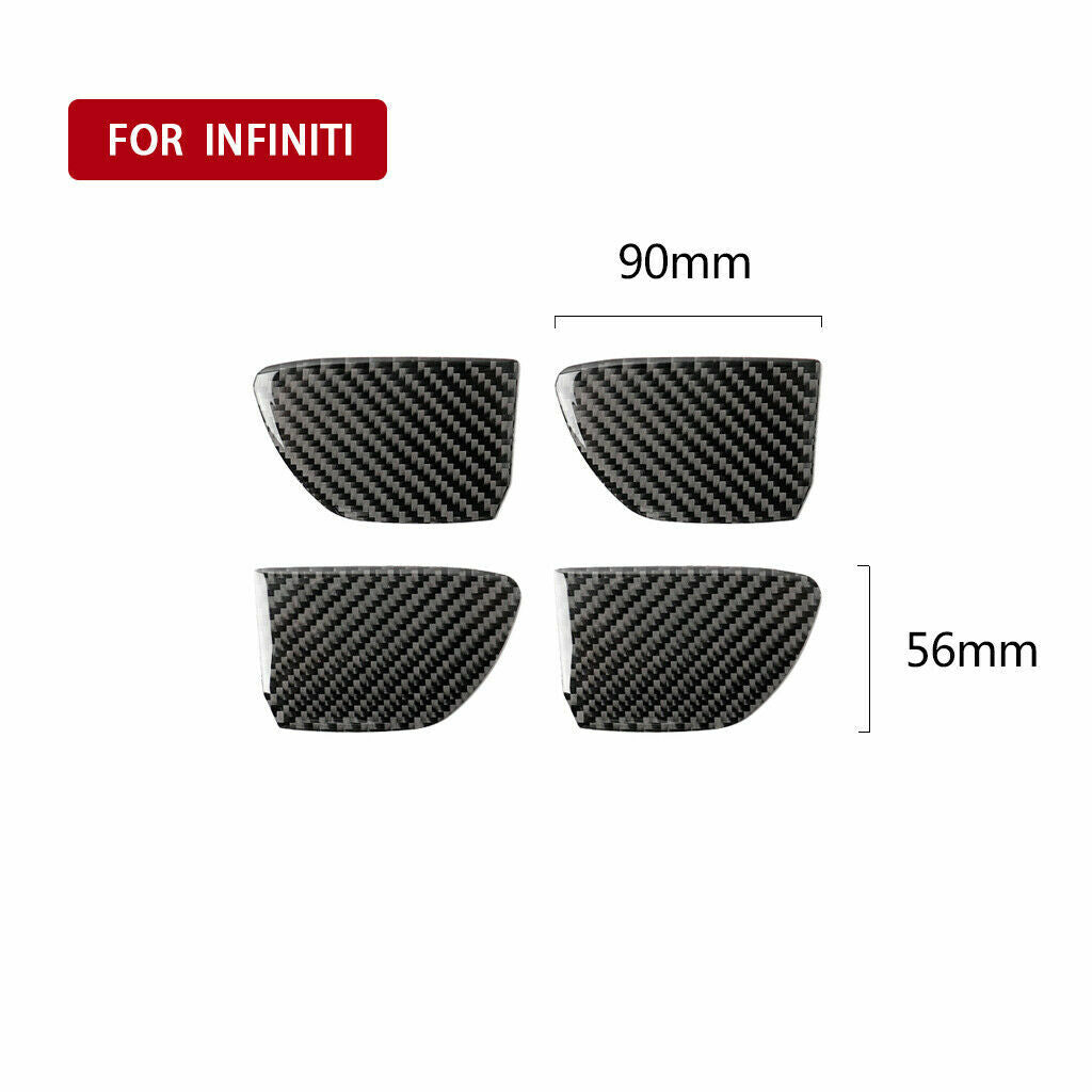 for Infiniti Q50 Q60 2014-2019 Carbon Fiber Inner Door Handle Bowl Cover Trim