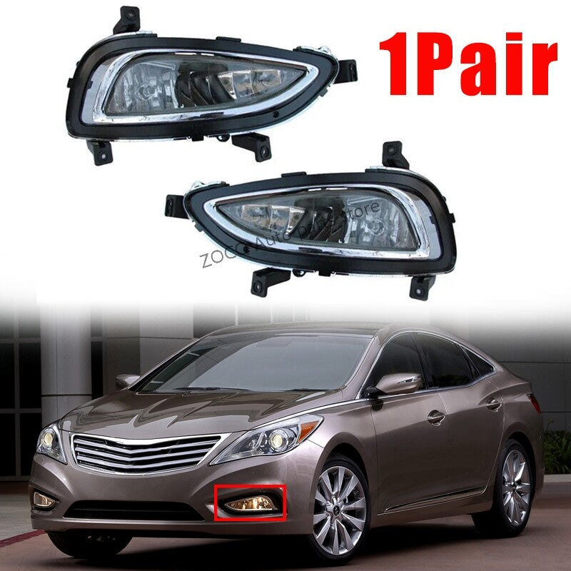 for Hyundai Azera 2011-2014 Pair Front Bumper Fog Lamp Daytime Running Light v