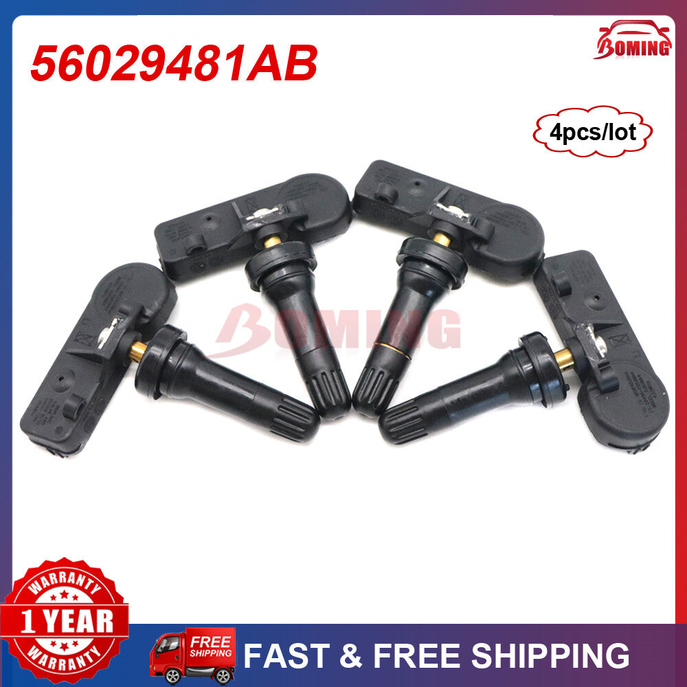 Four new Tire Pressure Sensors (TPMS) for Jeep Grand Cherokee 08-10 433MHz 56029481AB