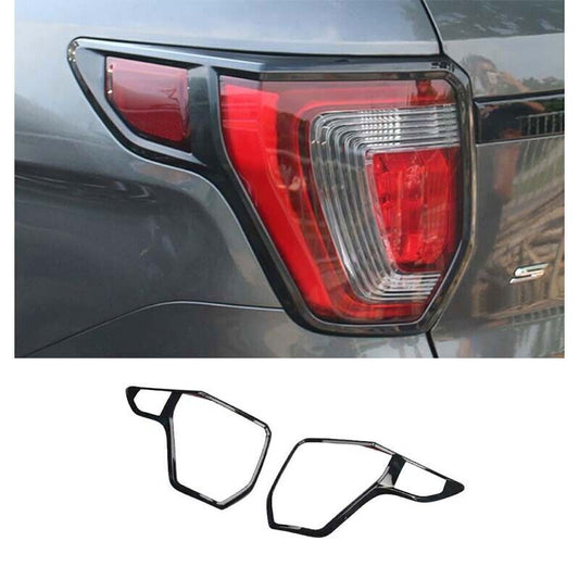2P Gloss Black Cover Trim Sports Rear Tail Light Lamp for Ford Explorer 16-2019
