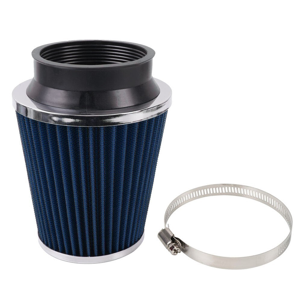 3 76mm High Flow Inlet Dry Air Filter Cold Air Intake Cone Replacement Blue Q