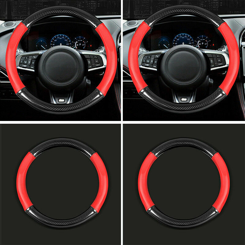 for Jaguar F-PACE 2016-2020 Soft Carbon Fiber Car Steering Wheel Cover Protector