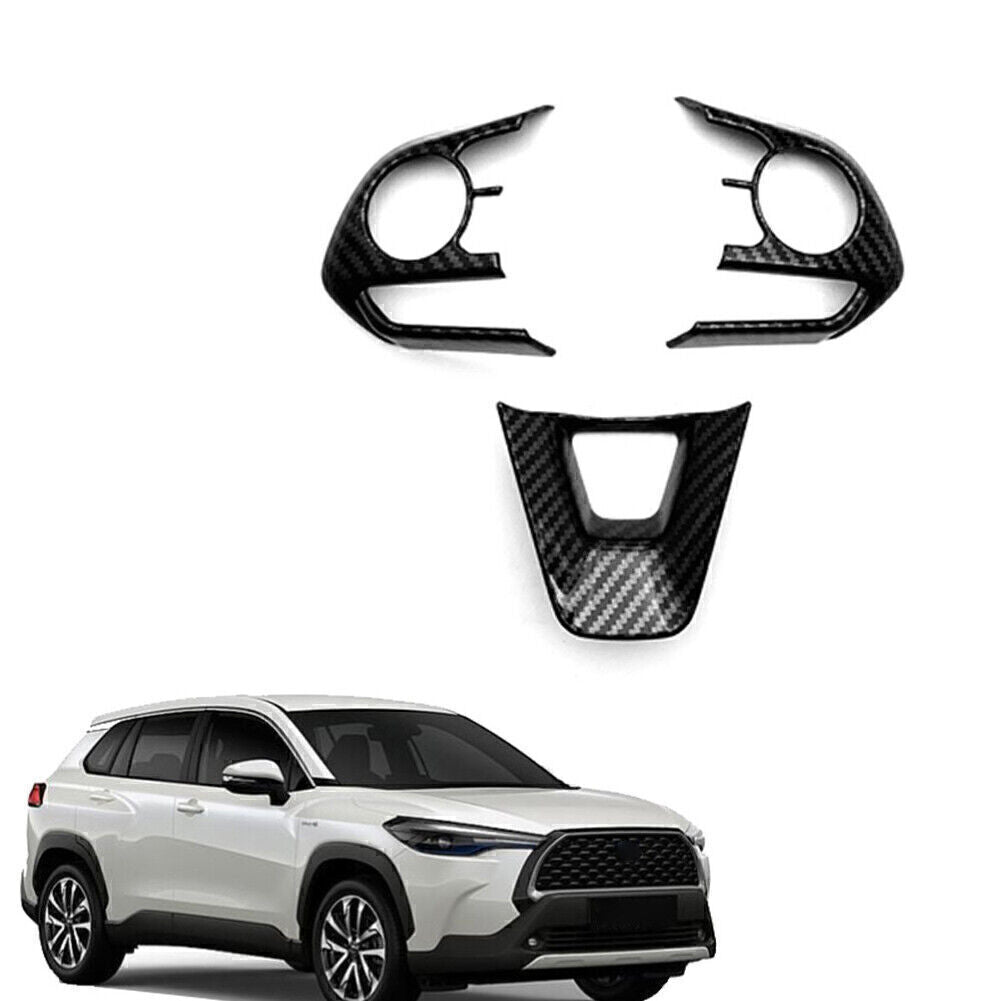 3pcs Car Steering Wheel Frame Cover Trim ABS for 2020 for Toyota for Corolla
