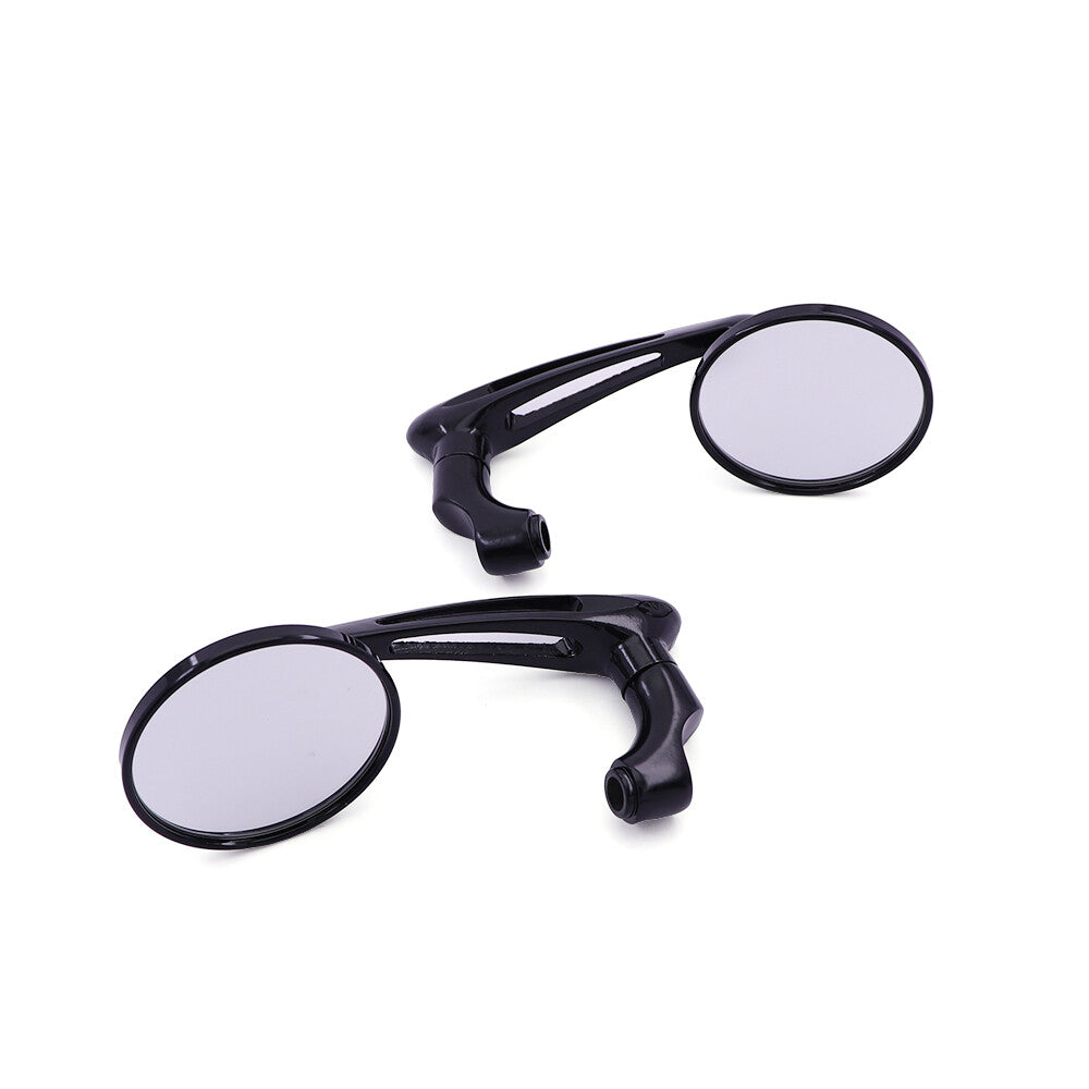 Black Retro L-bar Round Rearview Side Mirrors for Honda GN125 Cafe Racer Custom Q