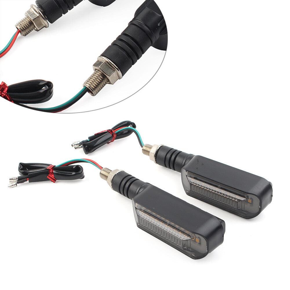2x M10 LED Turn Signal Flasher Blinker Brake Stop Tail Light DRL Lamp Motorcycle Q