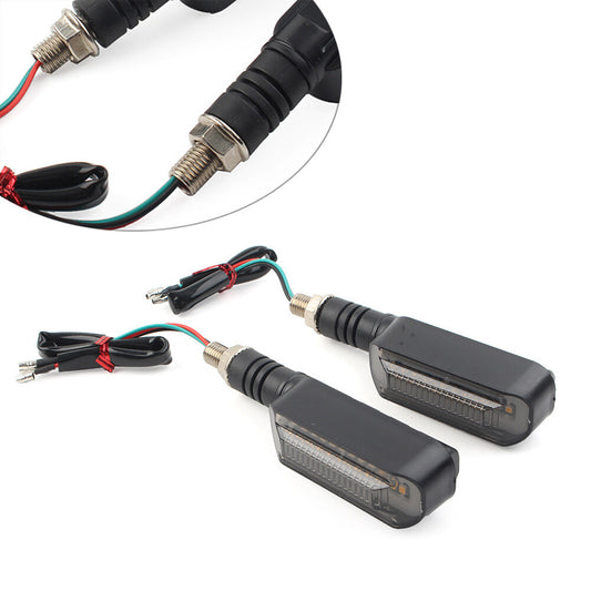 2x M10 LED Turn Signal Flasher Blinker Brake Stop Tail Light DRL Lamp Motorcycle Q