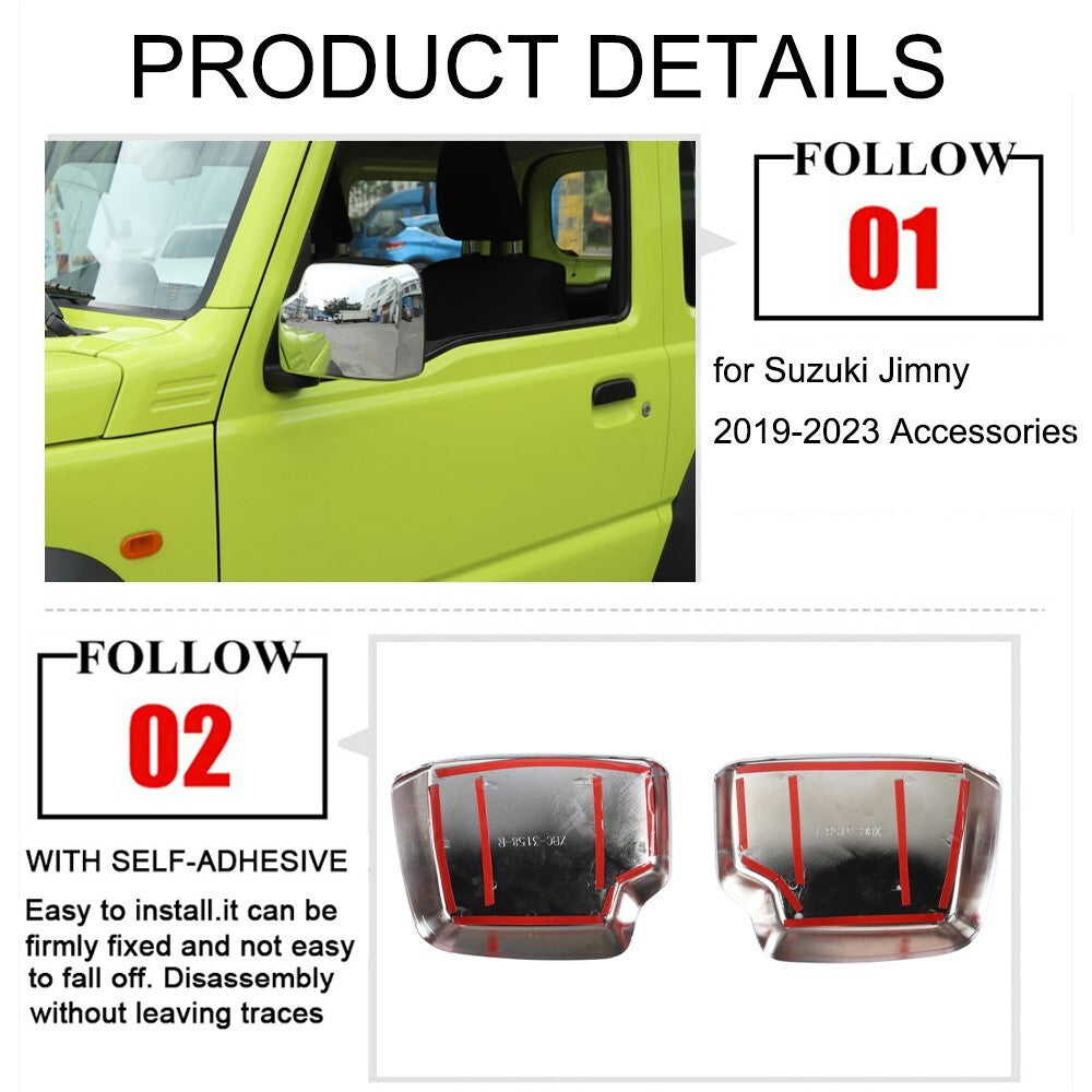 Chrome Rearview Mirror Shell Cover Trim for Suzuki for Jimny 2019-2024 Accessories