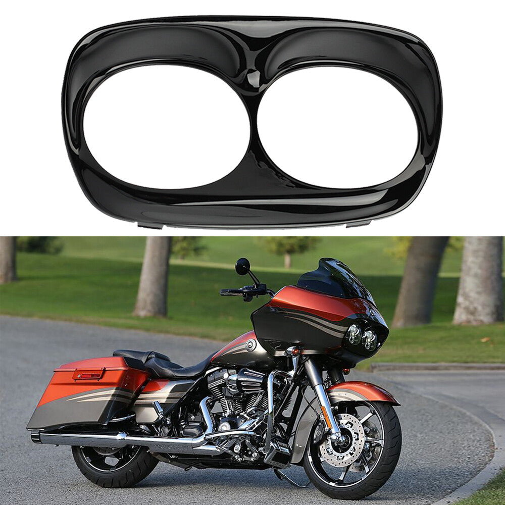 Dual Headlamp Headlight Trim Cover Bezel Fairing for Harley Road Glide 1998-2013 Q