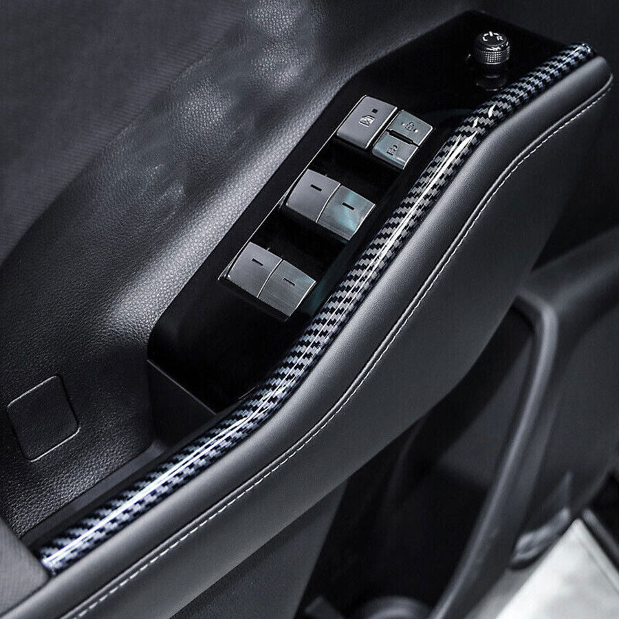 For Toyot@a Highlander 2020-2023 ABS Carbon Window Lift Panel Switch Strip Trim n