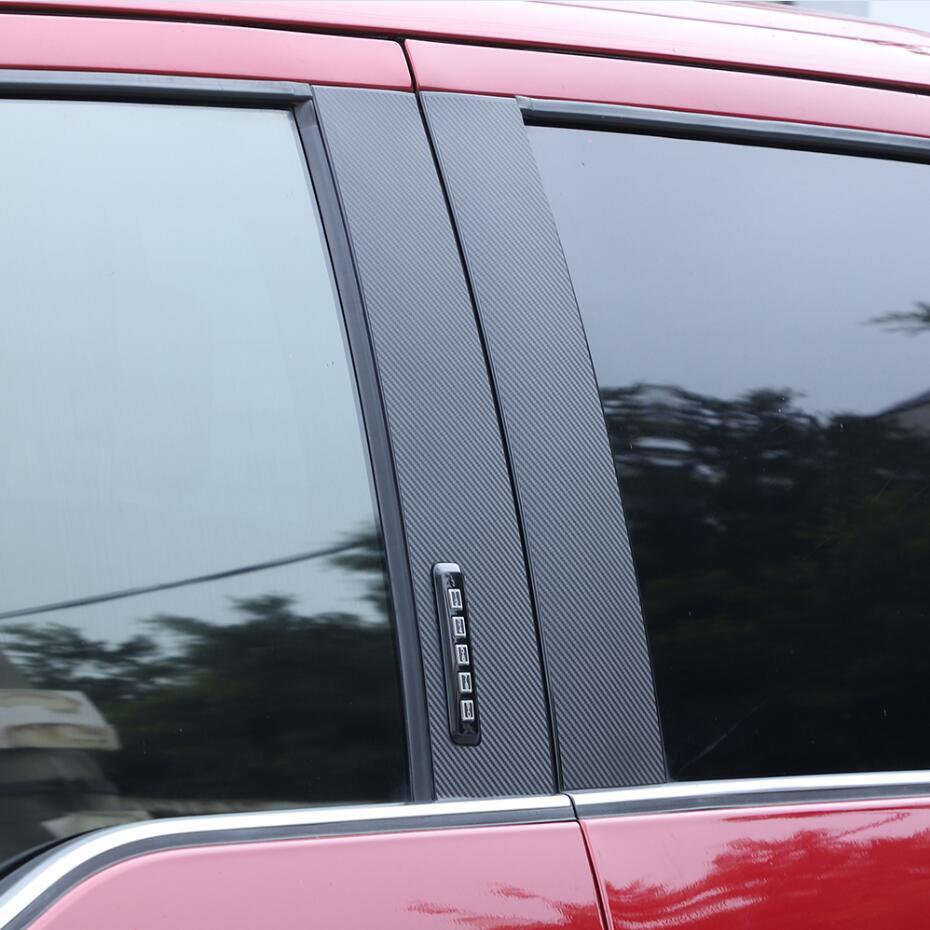 For 2015-2022 F150 Carbon Fiber Look Door Trim B Pillar Posts Sticker v