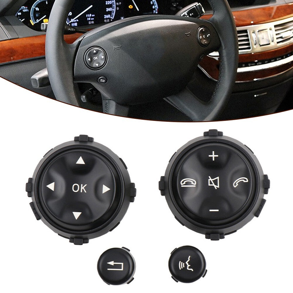 Black Steering Wheel Switch Button Kit for Mercedes W221 S550 S63 CL550 07-10 v