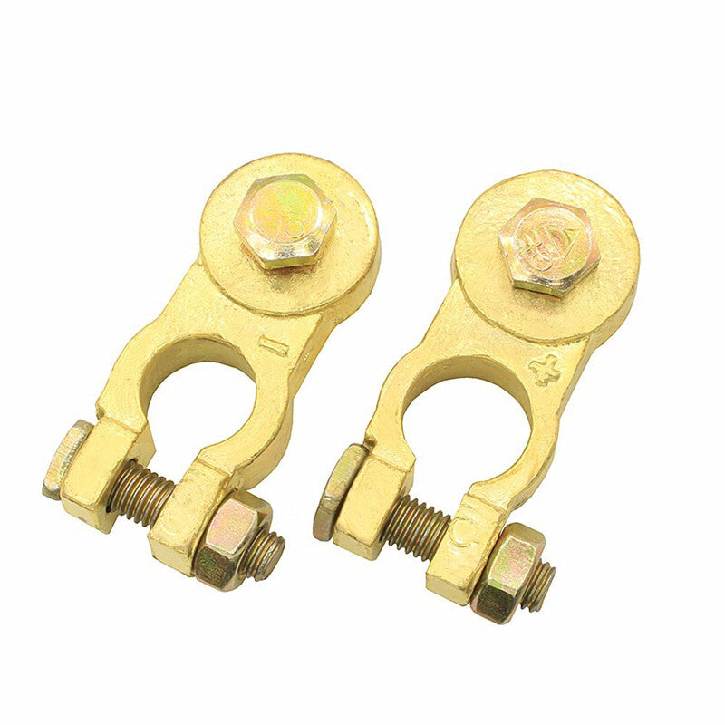 1Pair Heavy Duty Truck Battery Top Post Cable Terminal Cable Head Pure Brass v