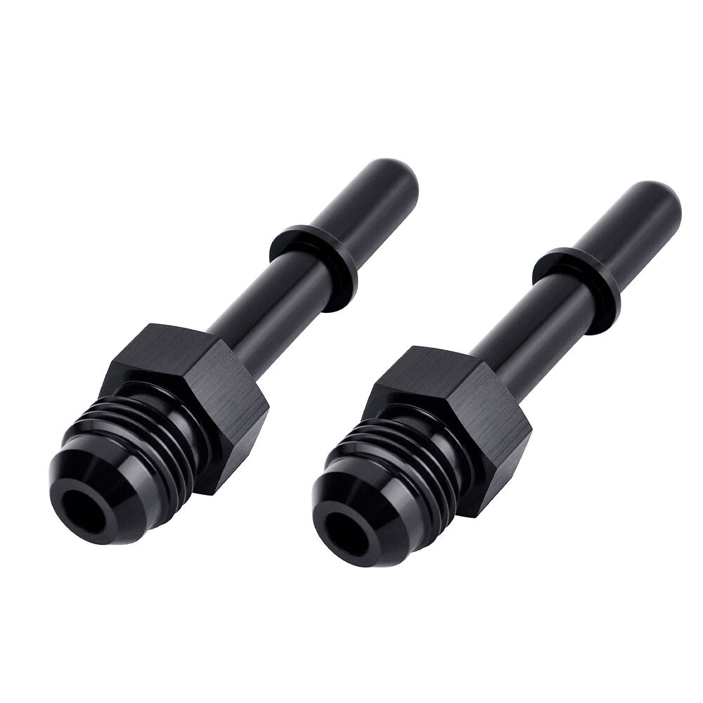2Pcs Fuel Adapter Fitting 6AN AN6 Male to 5/16 Male GM Quick Connect LS Black