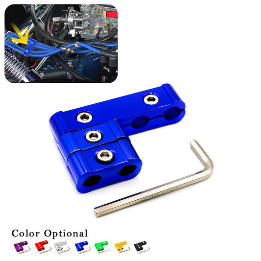 3Pcs Aluminum Engine Spark Plug Wire Separator Divider Organizer Clamp Kit Blue Q