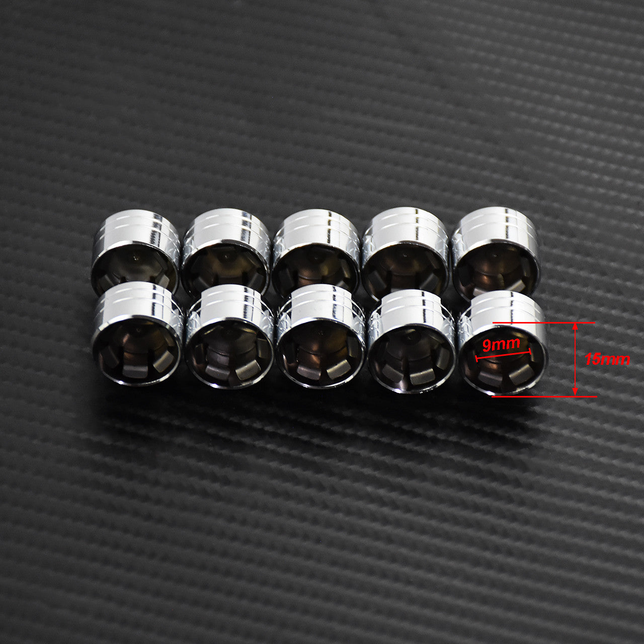 10pcs Schrauben Abdeckungen 9mm Inner Hole Bolt Cover Cap Fit for Harley Chrome Q