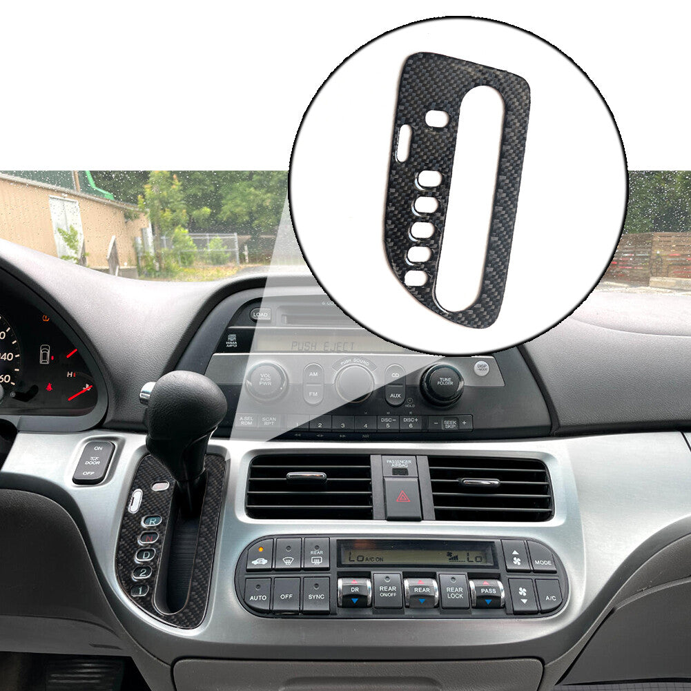 Carbon Fiber Interior Gear Shift Panel Cover Trim for Honda Odyssey 2005-2010