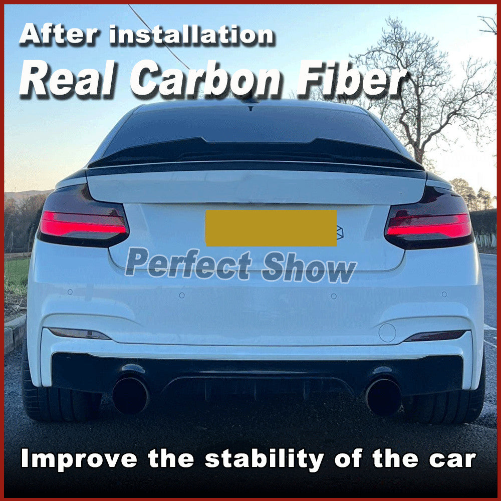 Carbon Fiber Rear Trunk Spoiler Wing Fit for BMW F22 228i 230i M235i Coupe 13-19