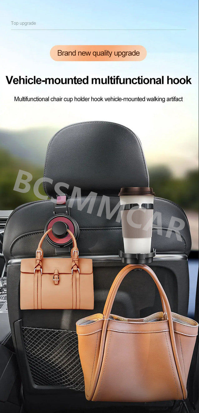 2x Car for Seat Back Headrest Hooks Hanger Holder Multifunctional Hook For Bag Purse
