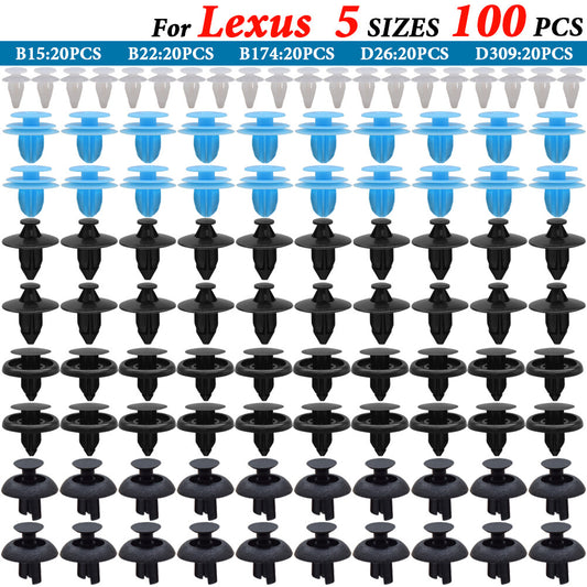 100X Car Trim Clips Bumper Fender Panel Bonnet Fastener Push Pin Rivet for Lexus