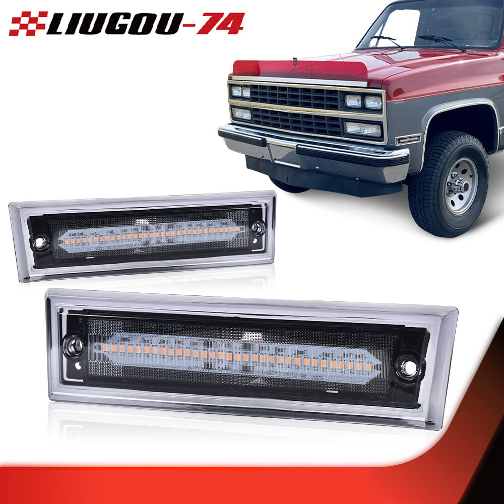 Amber LED front marker light smoked lens suitable for 81-91 C10 C20 C30 for GMC - v