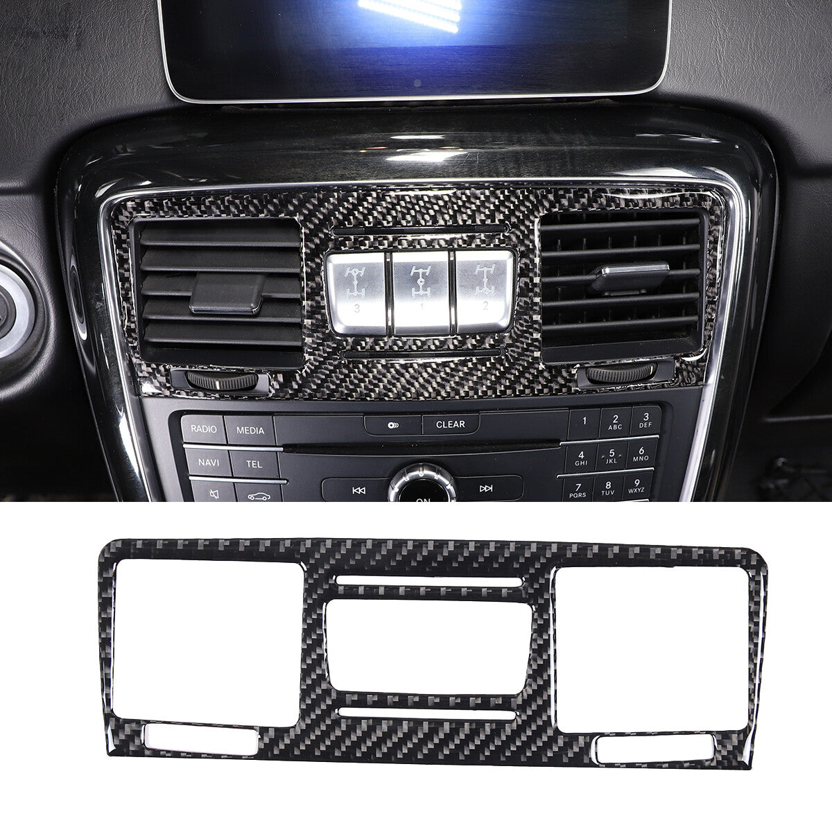 Carbon fiber automotive center dashboard air vent socket cover for G-Class W463- n